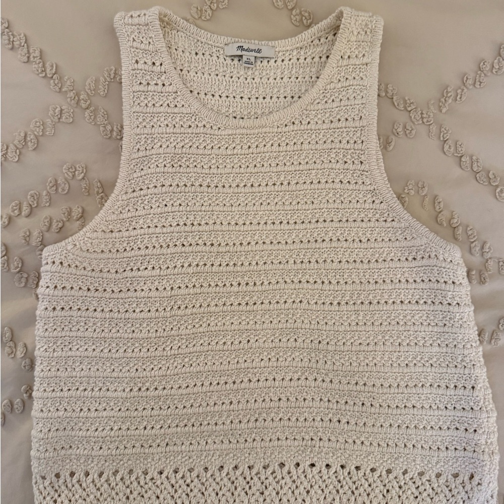 Madewell Ivory Crochet Sleeveless Top